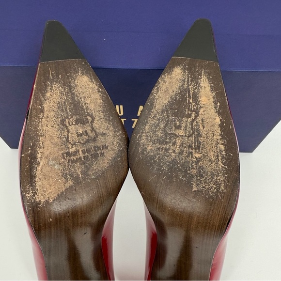 Stuart Weitzman Princess Red Patent Leather Pumps Women’s Size 7.5N - Picture 9 of 15
